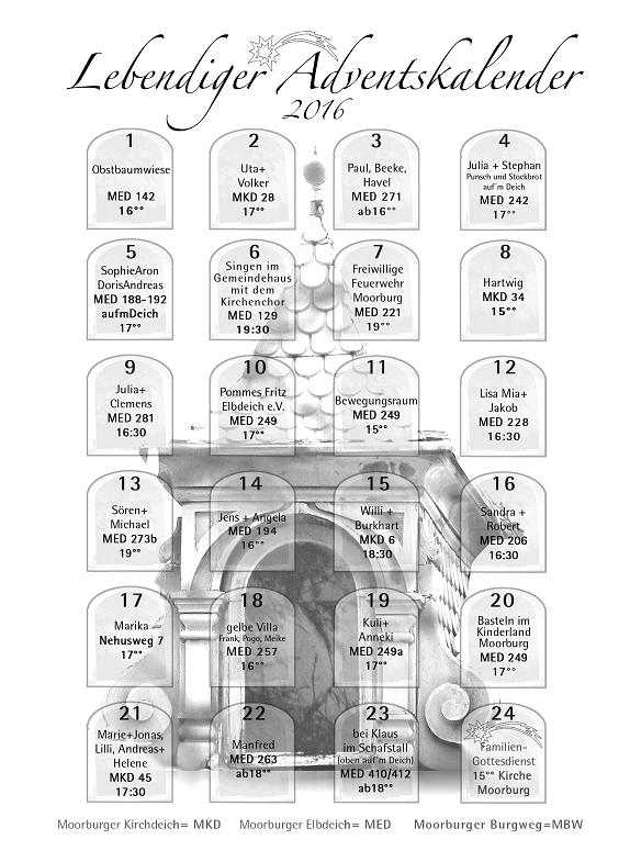 Lebendiger Adventskalender als Bild