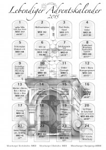 Orte und Zeiten für den lebendigen Adventkalender 2015