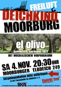 Plakat zum Deichkino am 4.11.17 "El Olivo"